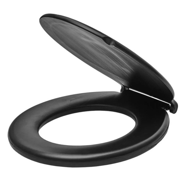 Encontraproduto.com.br - Assento Sanitario Almofadado Economico Oval Preto - Durin