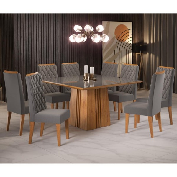 Conjunto Sala de Jantar Karem 8 Cadeiras Brisa Viero