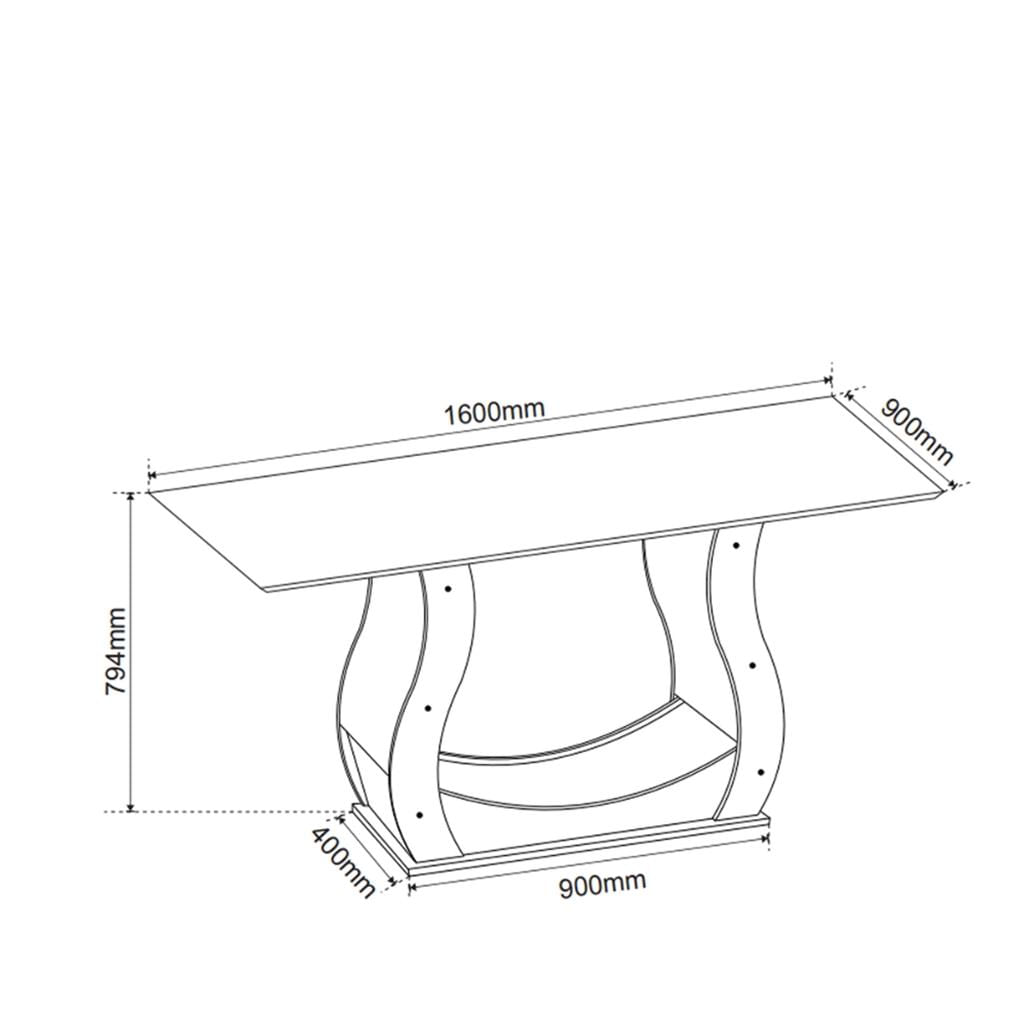 Encontraproduto.com.br - Conjunto Sala de Jantar Mesa Shakira 6 Cadeiras Cristal Viero