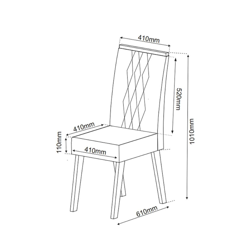 Encontraproduto.com.br - Conjunto Sala de Jantar Mesa Shakira 6 Cadeiras Cristal Viero
