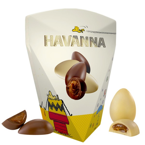 Mini Ovos Kids Havanna Doce de Leite Chocolate Branco 200g