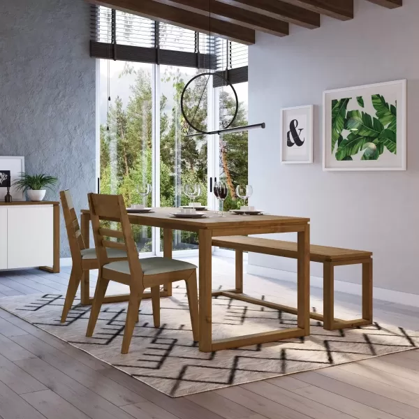 Encontraproduto.com.br - Mesa de Jantar Craft 140cm em Madeira Maciça - Garapa
