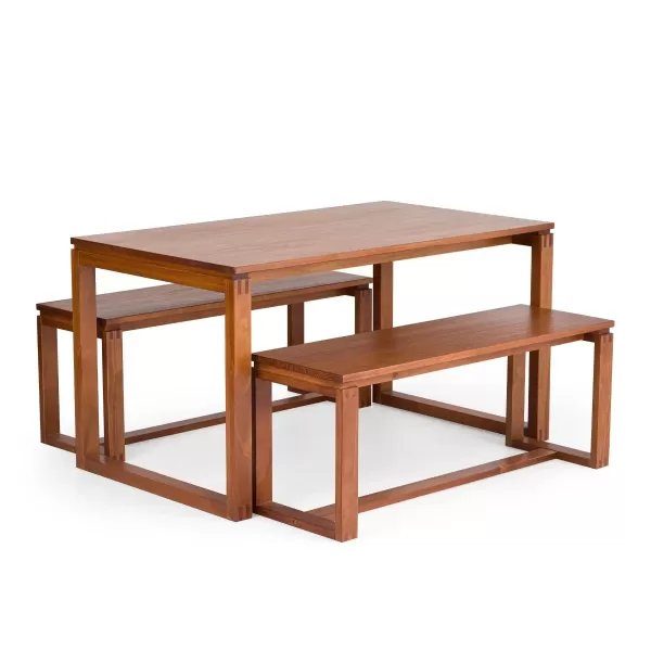 Encontraproduto.com.br - Mesa de Jantar Craft 140cm em Madeira Maciça - Garapa