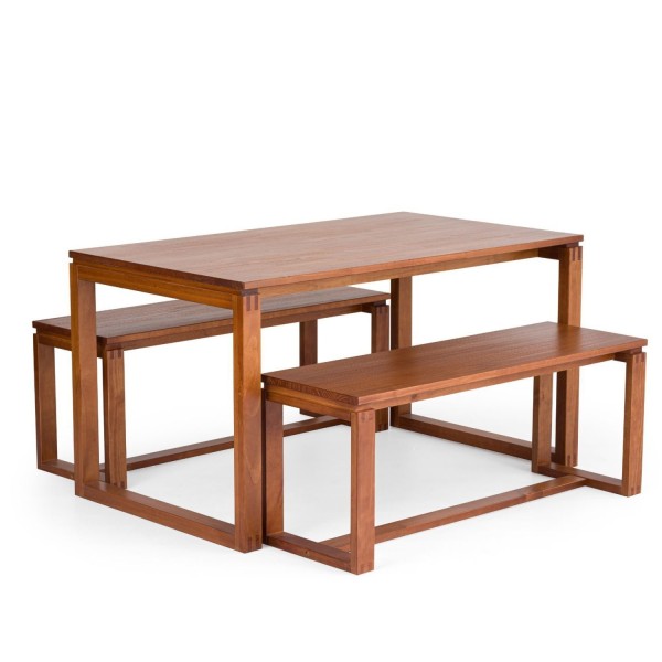 Encontraproduto.com.br - Mesa de Jantar Craft 160cm em Madeira Maciça - Garapa