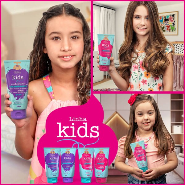 Encontraproduto.com.br - Combo 2 Shampoos e Condicionadores Infantis Cachinhos Forever Kids