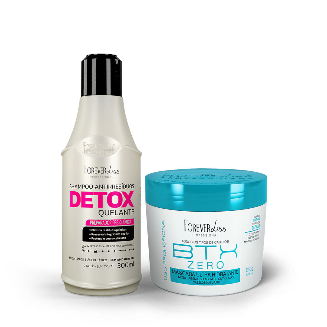 Kit Shampoo Detox Quelante Antirresiduos com Máscara Volume Zero Forever Liss