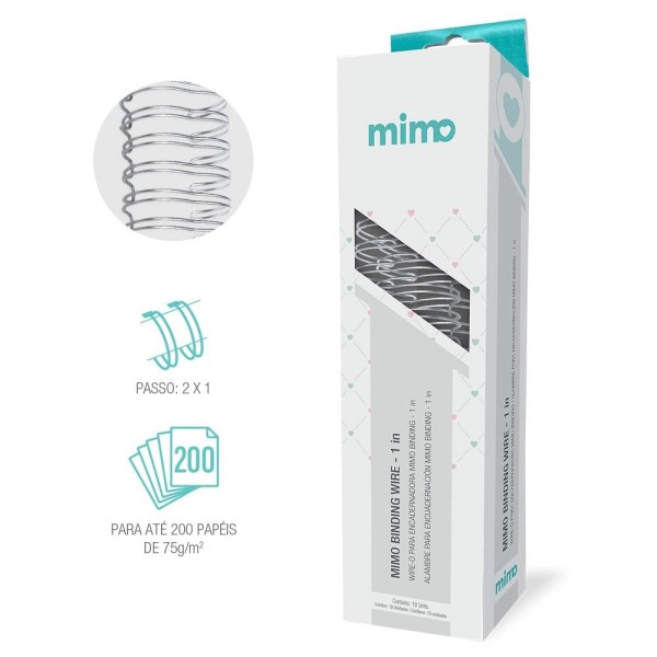 Encontraproduto.com.br - Wire-o para Encadernadora Mimo Binding  - Prata - 1 in - 18 Unids