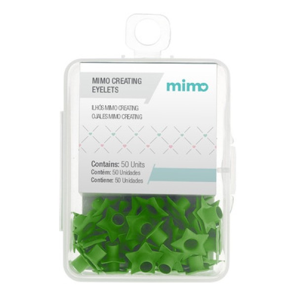 Ilhós Mimo Creating - Estrela - Verde Abacate - 4,5 mm - 50 Unids