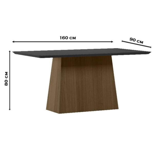 Encontraproduto.com.br - Mesa Bárbara 160X90Cm - Imbuia/Preto