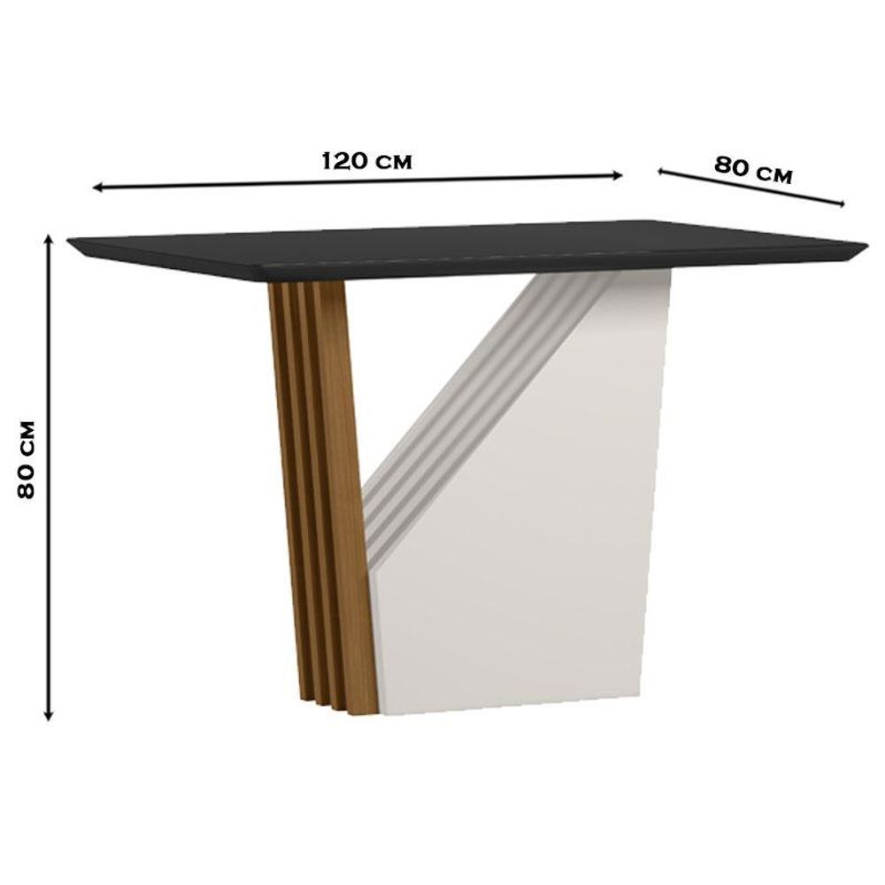 Encontraproduto.com.br - Mesa De Jantar Veneza 120x80 Cm Com Vidro Ype Preto E 4 Cadeiras Ana Ype Veludo Preto - New Ceval