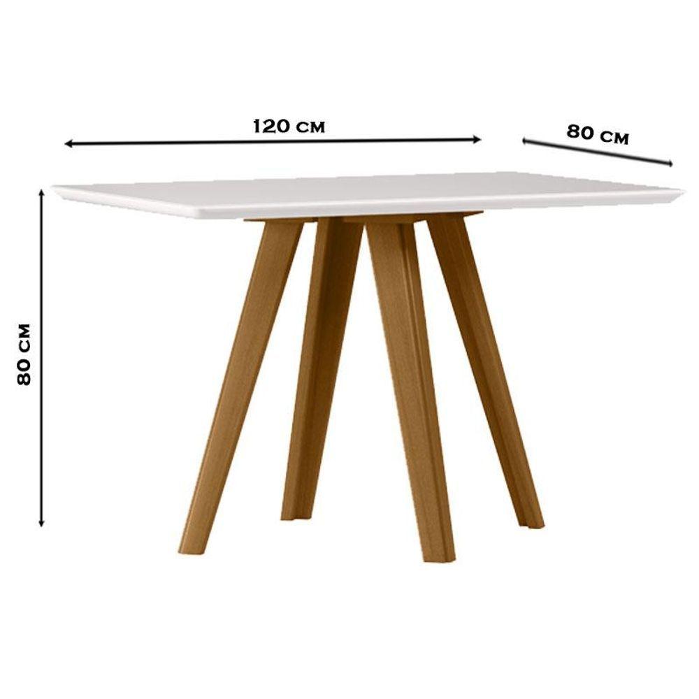 Encontraproduto.com.br - Mesa De Jantar Retangular C-vidro Em Madeira Maciça Mariah 1,20x0,80m Ype-off White New Ceval