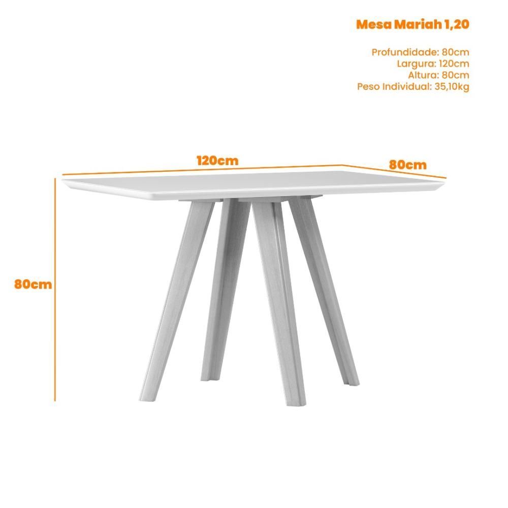 Encontraproduto.com.br - Mesa De Jantar Retangular C-vidro Em Madeira Maciça Mariah 1,20x0,80m Ype-off White New Ceval