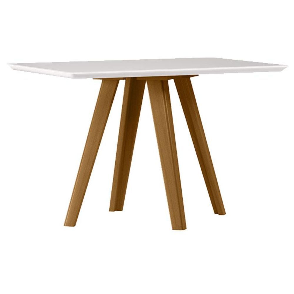 Encontraproduto.com.br - Mesa De Jantar Retangular C-vidro Em Madeira Maciça Mariah 1,20x0,80m Ype-off White New Ceval