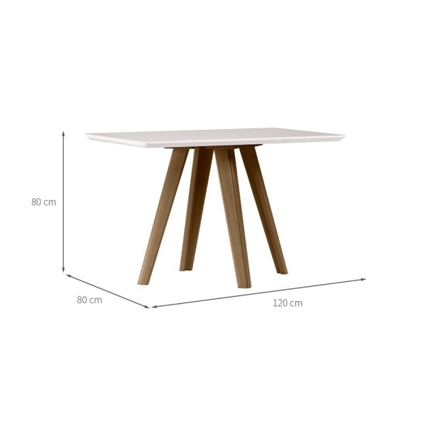 Encontraproduto.com.br - Mesa Mariah 120x80cm - Amêndoa-off White