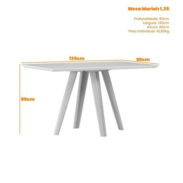 Encontraproduto.com.br - Mesa De Jantar Retangular C-vidro Em Madeira Maciça Mariah 1,35x0,90m Amendoa-preto New Ceval