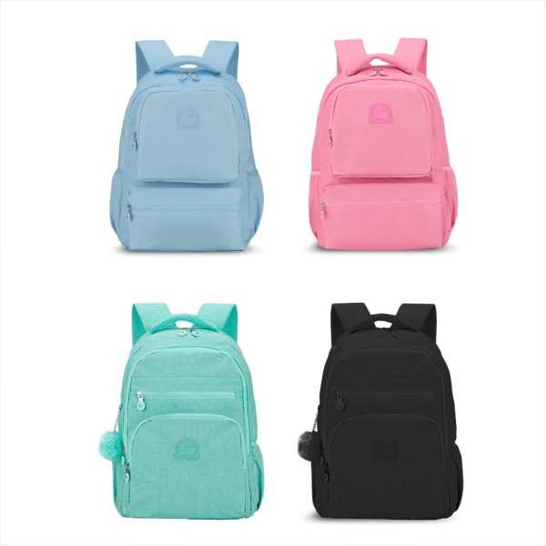 Mochila Juvenil Jumper Isibrás 4 Compartimentos E Chaveiro Plush Azul marinho