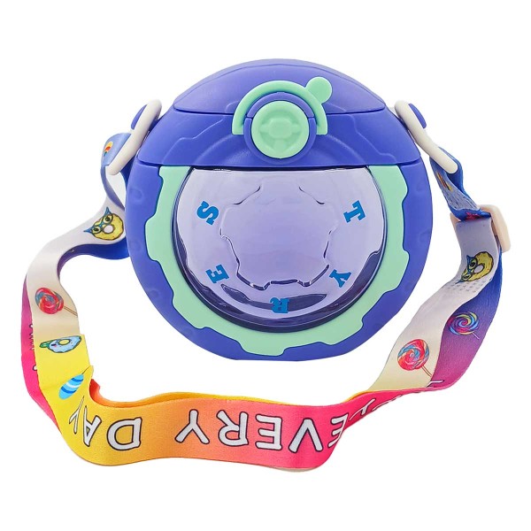 Encontraproduto.com.br - Garrafa Infantil C/ Alça + Canudo 500ml Em Plástico Golden Rio