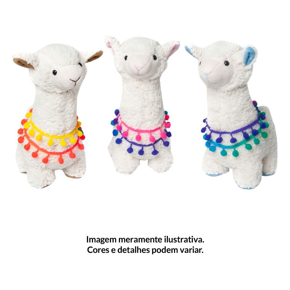 Encontraproduto.com.br - Pelúcia Infantil - 30 cm - Lhama - P - Branco - W.U. Bichos de Pelúcia