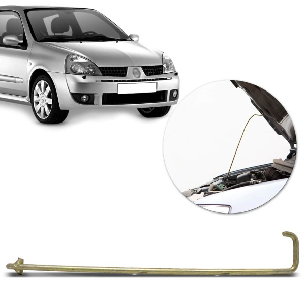 Encontraproduto.com.br - Vareta do Capô Clio 96 a 2016 Symbol 2009 2010 2011 2013 Haste 35cm Ferro