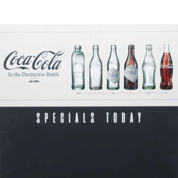 Encontraproduto.com.br - Lousa Em Madeira Coca-cola Distinctive Bottle Creme 25 x 40 x 1,7 Cm