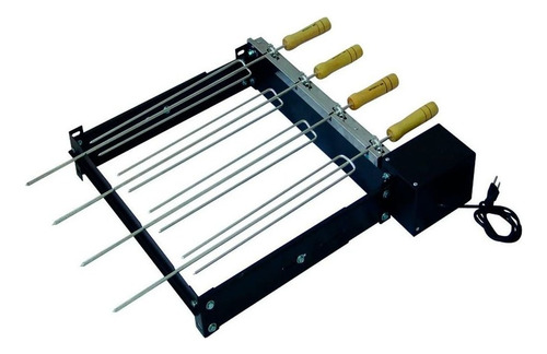 Kit Giratório Baixo para Churrasqueira com 4 Espetos Bivolt