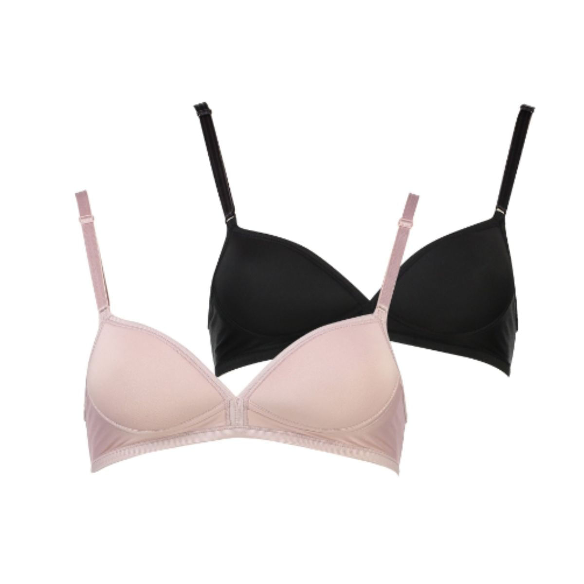 Encontraproduto.com.br - Kit Sutiã DelRio D3 com Bojo e Base Preto e Bege Tamanho 44 com 2 Unidades