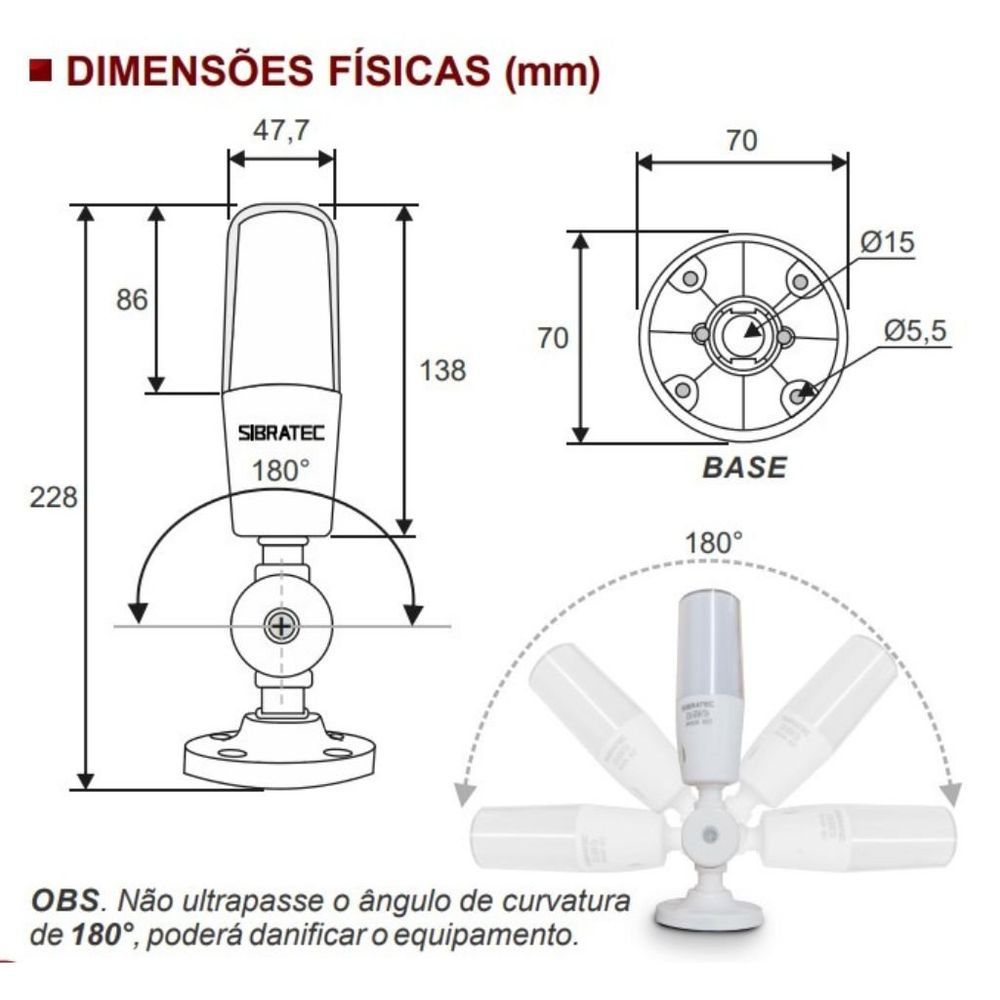 Encontraproduto.com.br - Torre Luminosa Lta-505n 3 Cores Led | Sinalização Intermitente + Alarme Sonoro 220v