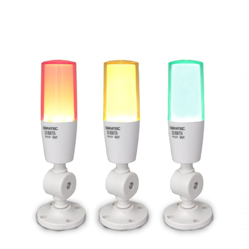 Encontraproduto.com.br - Torre Luminosa Lta-505n 3 Cores Led | Sinalização Intermitente + Alarme Sonoro 220v