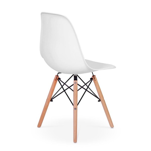 Encontraproduto.com.br - Kit Mesa Eiffel 80x80 Branca 4 Cadeiras Charles Eames Branca