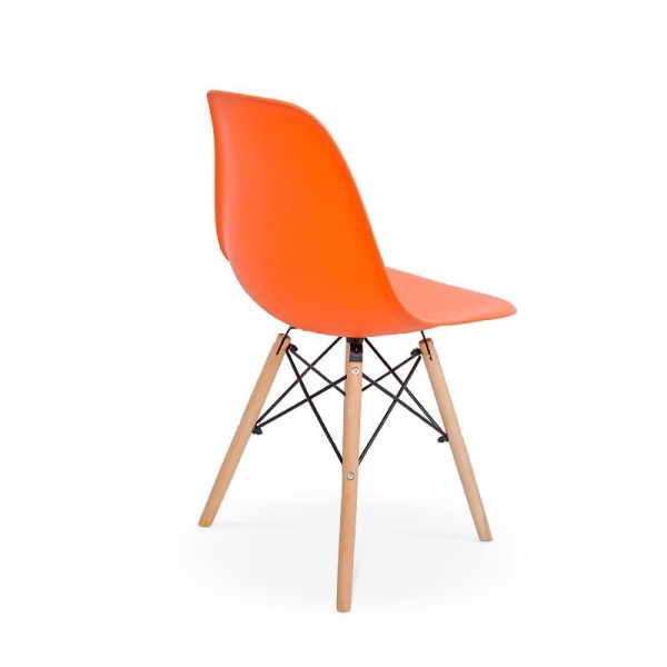 Encontraproduto.com.br - Kit Mesa Eiffel Branca 4 Cadeiras Eames Laranja