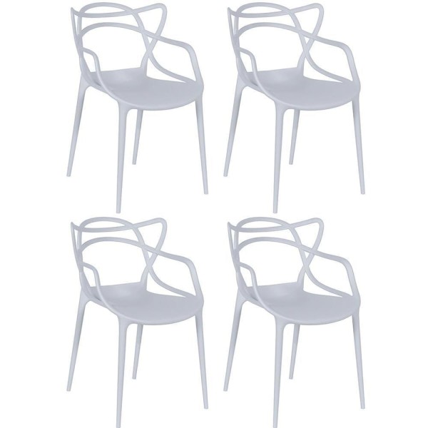 Kit 4 Cadeiras Allegra - Cinza