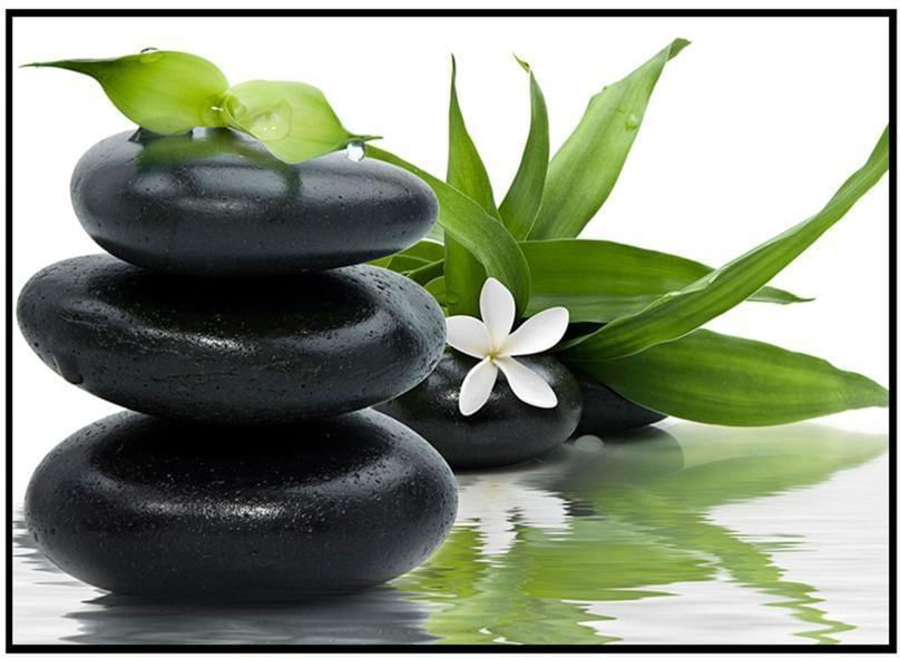 Quadro Decorativo E2g Design Barcelona Zen Pedras e Folhas 50x70cm