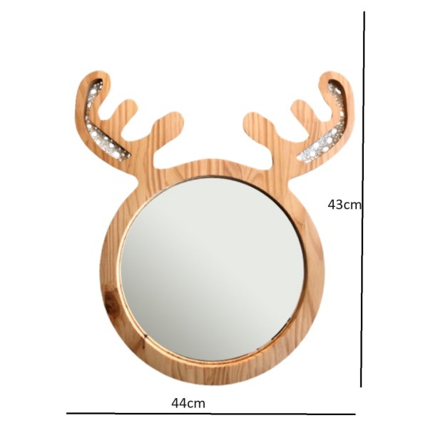 Encontraproduto.com.br - Espelho Decorativo Infantil 43x44cm Alce Pinus
