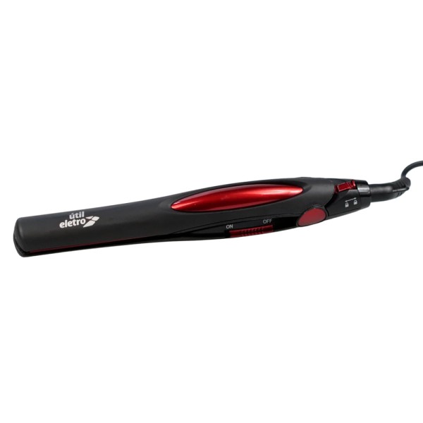 Encontraproduto.com.br - Prancha Alisadora Preta e Vermelha Útil Eletro JYZ006 Bivolt
