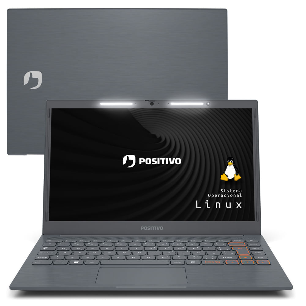 Encontraproduto.com.br - Notebook Positivo Vision C14 Lumina BAR Intel® Celeron® Dual Core™ Linux 8GB 240GB SSD 14” HD – Cinza