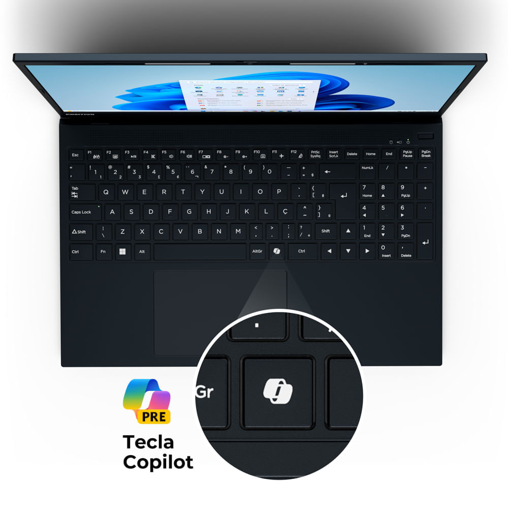 Encontraproduto.com.br - Notebook Positivo Vision R15 AMD® Ryzen 5-5500U Windows 11 Home 8GB RAM 256GB SSD 15.6” Full HD Tecla Copilot Preto