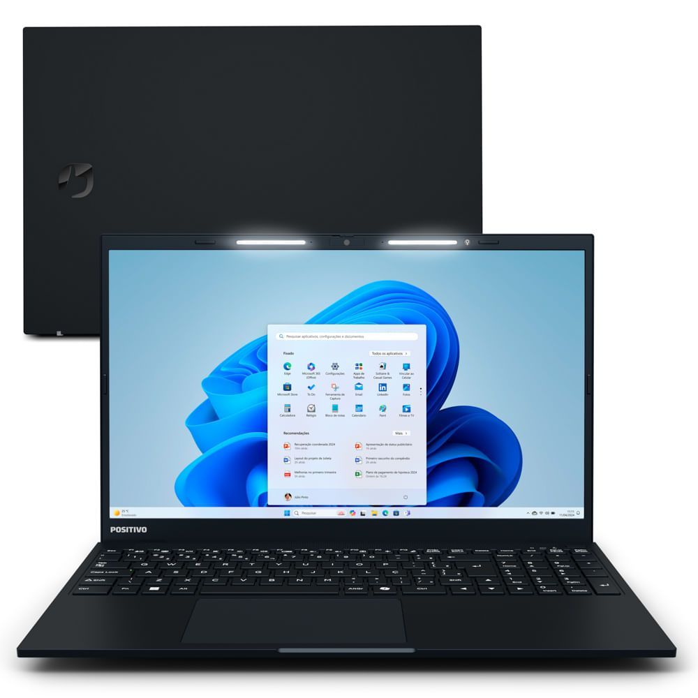 Encontraproduto.com.br - Notebook Positivo Vision R15 AMD® Ryzen 5-5500U Windows 11 Home 8GB RAM 256GB SSD 15.6” Full HD Tecla Copilot Preto