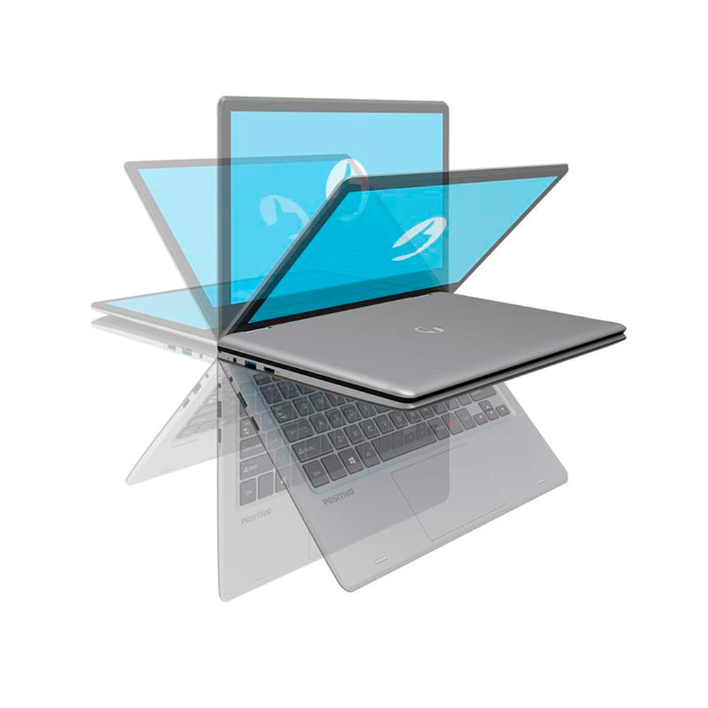 Encontraproduto.com.br - Notebook Positivo Duo 2 em 1 C464CI-1 Intel® Celeron® N3350 Linux 4GB RAM 64GB eMMC 11,6’ IPS Full HD Com Caneta - Cinza