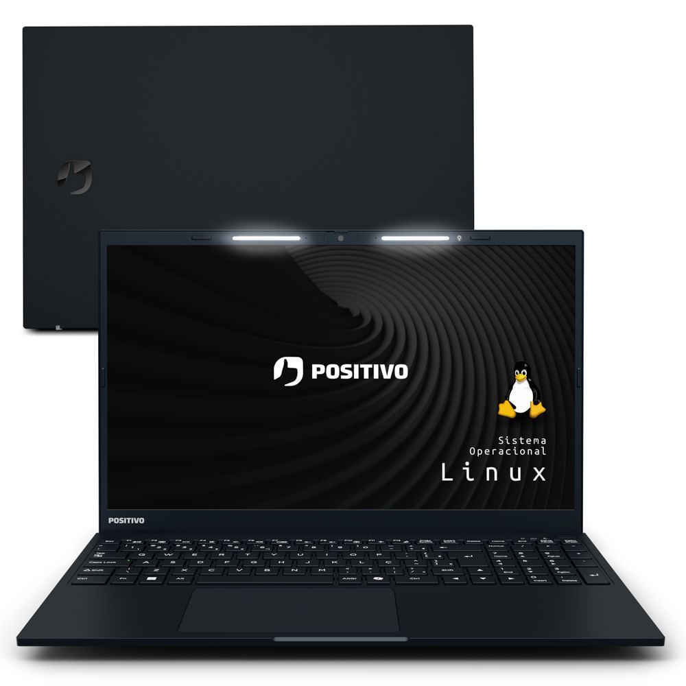 Encontraproduto.com.br - Notebook Positivo Vision R15 AMD® Ryzen 5-5500U Linux 16GB RAM 256GB SSD Full HD 15.6” Lumina Bar - Preto