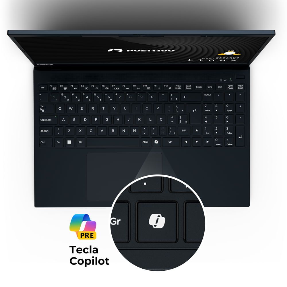 Encontraproduto.com.br - Notebook Positivo Vision R15 AMD® Ryzen 5-5500U Linux 16GB RAM 256GB SSD Full HD 15.6” Lumina Bar - Preto