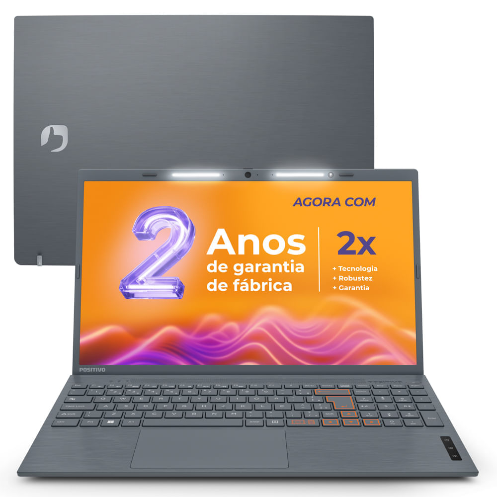 Encontraproduto.com.br - Notebook Positivo Vision C15 Intel Celeron N4020 Linux 8GB RAM 240GB SSD Lumina Bar 15.6” HD Cinza