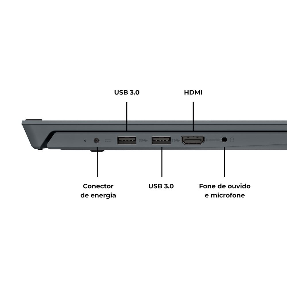Encontraproduto.com.br - Notebook Positivo Vision C15 Intel Celeron N4020 Linux 8GB RAM 240GB SSD Lumina Bar 15.6” HD Cinza