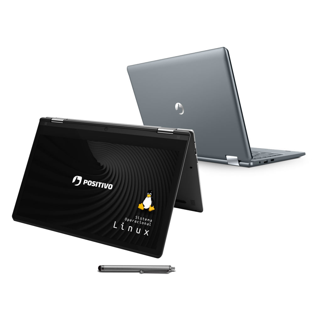 Encontraproduto.com.br - Notebook Positivo Duo C464D-5 Intel® Celeron® N3350 Linux 4GB RAM 64GB eMMC 11,6” LED HD IPS - Cinza Escuro