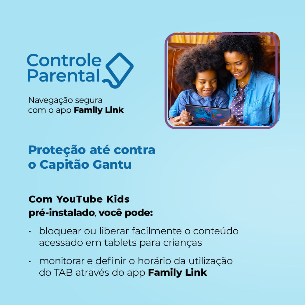 Encontraproduto.com.br - Tablet Positivo Vision TAB 7 Stitch + Capa e Bolsa - Octa-Core 3GB RAM 64GB Android 14 Go Wi-Fi Tela 7” IPS – Preto