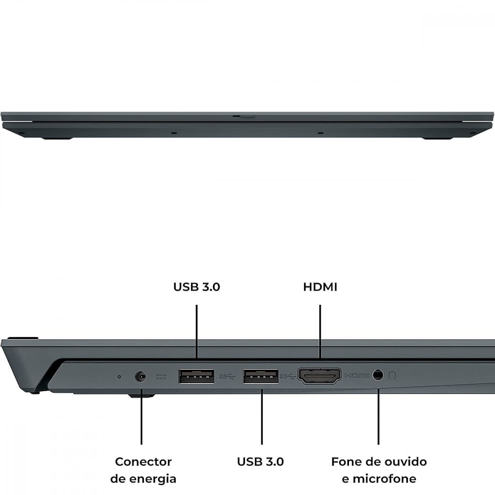 Encontraproduto.com.br - Notebook Vision C 15.6 HD Celeron N4020 4GB SSD 128GB eMMC Windows 11 Pro Cinza