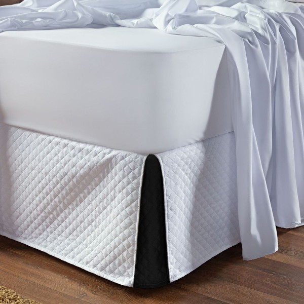 Encontraproduto.com.br - Saia Para Cama Box Dual Color Preto Solteiro Microfibra