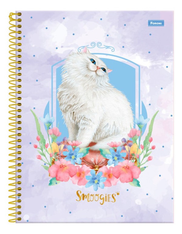 Caderno Universitário Foroni Smoogies Pets 1 Matéria 80 Folhas Capas Diversas - Item Sortido
