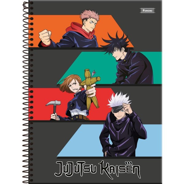 Encontraproduto.com.br - aderno espiral capa dura universitário 1x1 80 folhas Jujutsu Kaisen