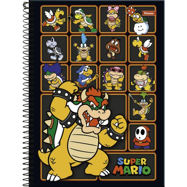 Encontraproduto.com.br - Caderno Super Mario Bros 10 Matérias Capa Sortida