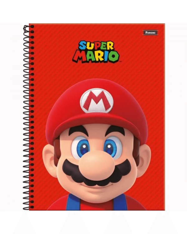 Encontraproduto.com.br - Caderno Super Mario Bros 10 Matérias Capa Sortida
